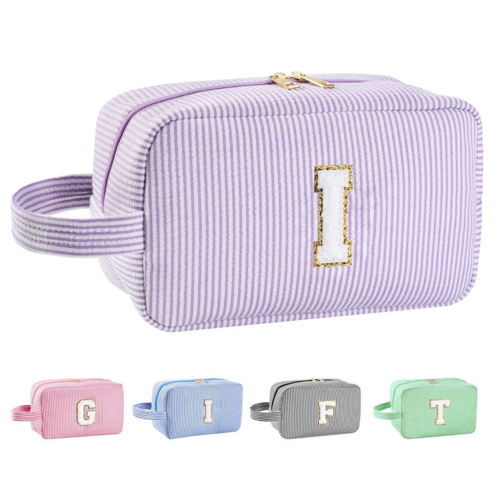 Personalized Initial Makeup Bag A-z, Travel Toiletry Bag Preppy Make Up Bags💟